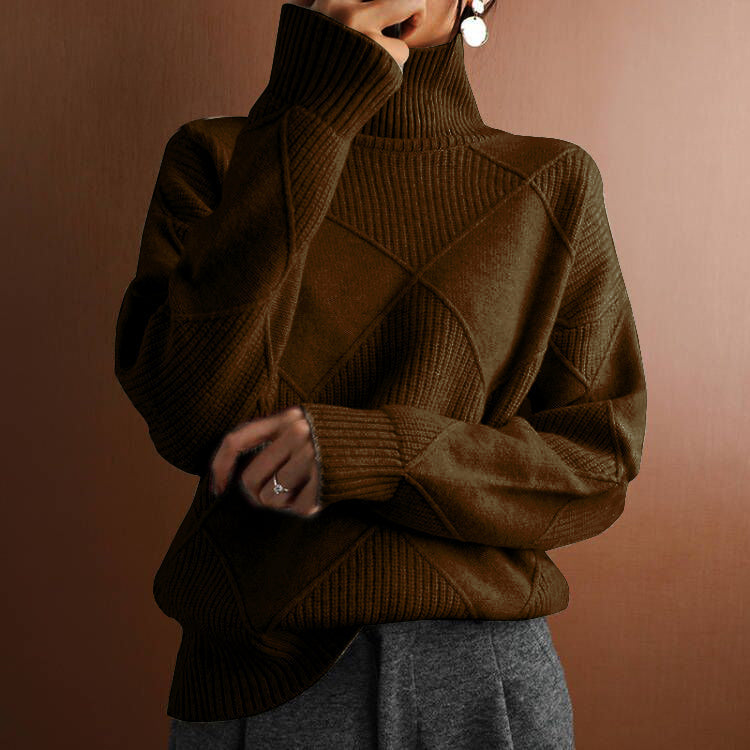 Reyanna™ | Turtleneck loose lozenge long-sleeved winter sweater