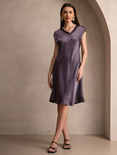 Reyanna™ | Ren Siden Elegant Cap Sleeve Klänning