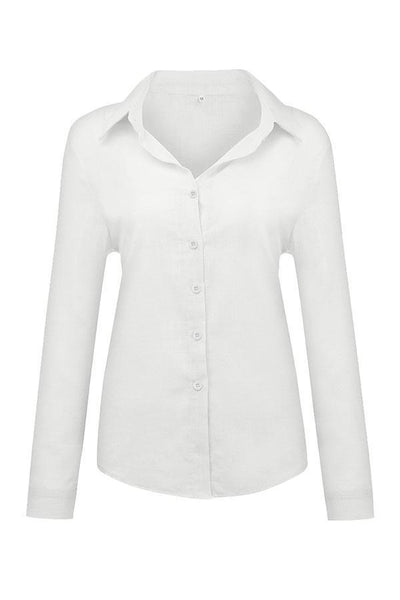 Reyanna™ | Casual Solid Button Shirt Collar Blouse