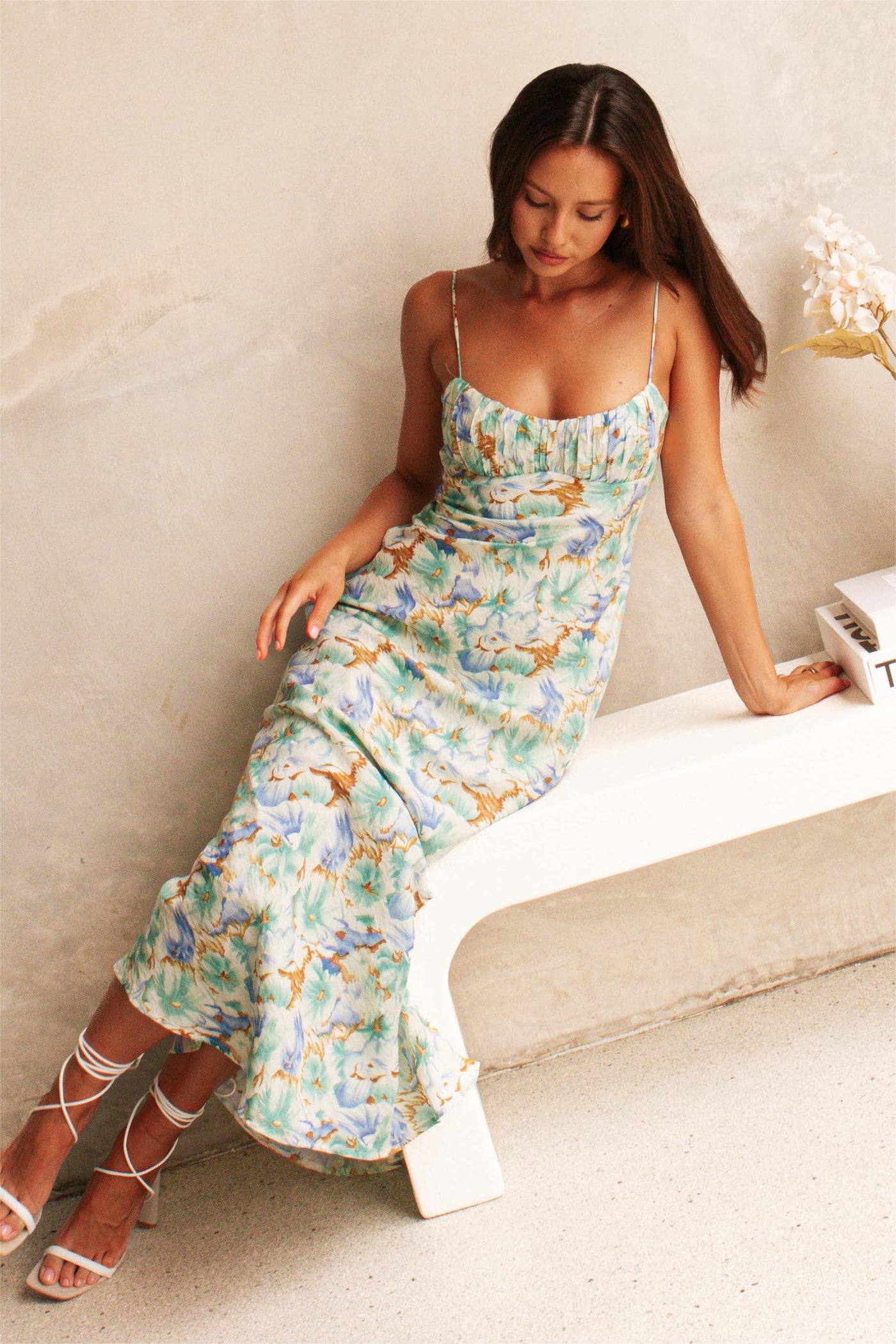 Reyanna™ | Floral Backless Lace Up Maxi Dress