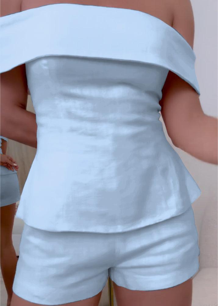Reyanna™ | White Cotton and Linen Two-piece Suit