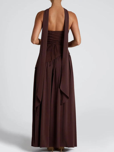 Reyanna™ | Strapless Slit Ribbon Maxi Dress