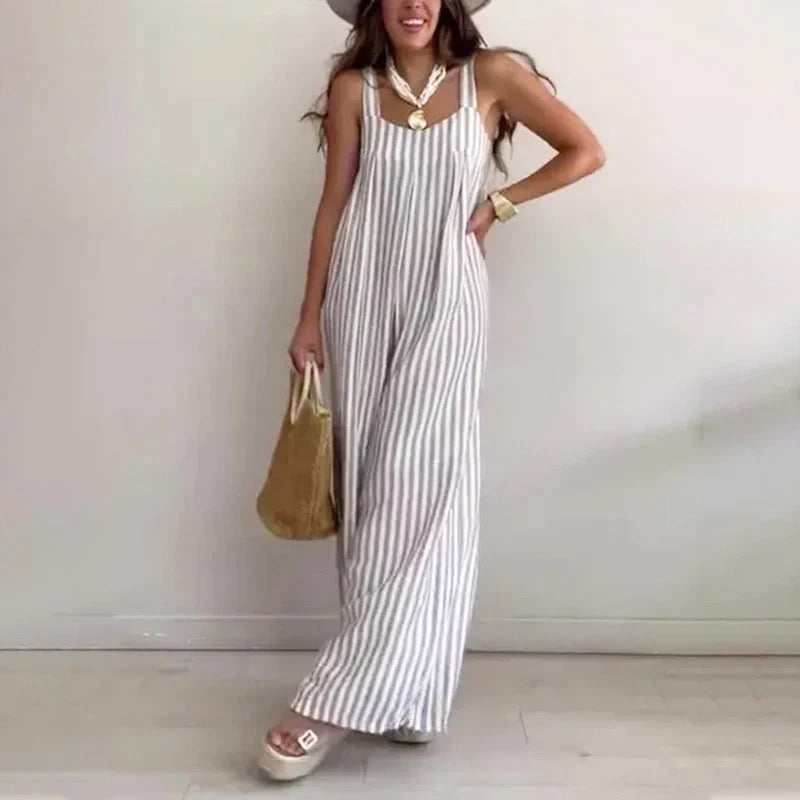Reyanna |Carina | Stilren randig jumpsuit