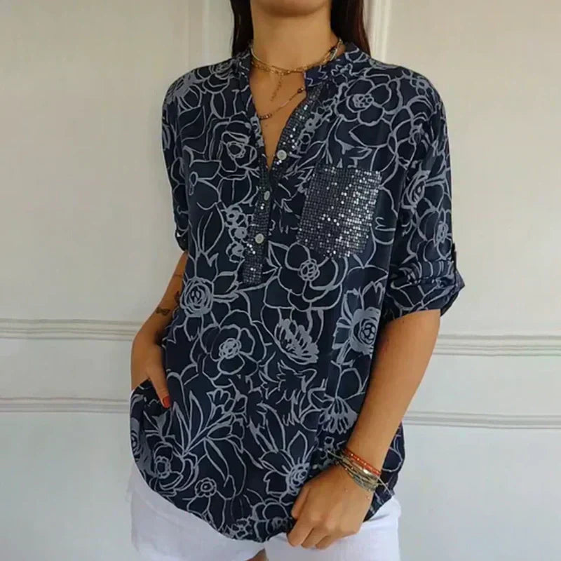 Reyanna |Lotta | Elegant blus med blommor