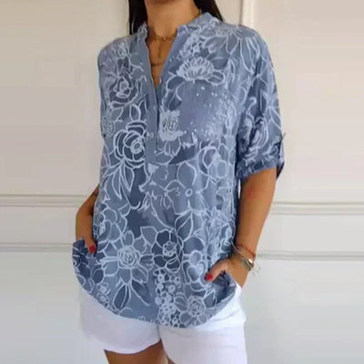 Reyanna |Lotta | Elegant blus med blommor