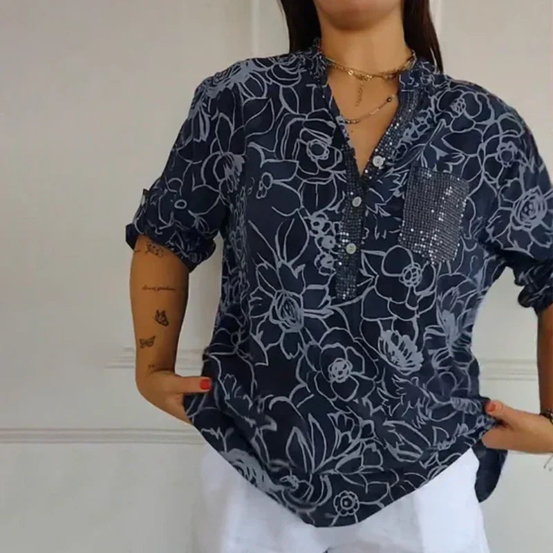 Reyanna |Lotta | Elegant blus med blommor